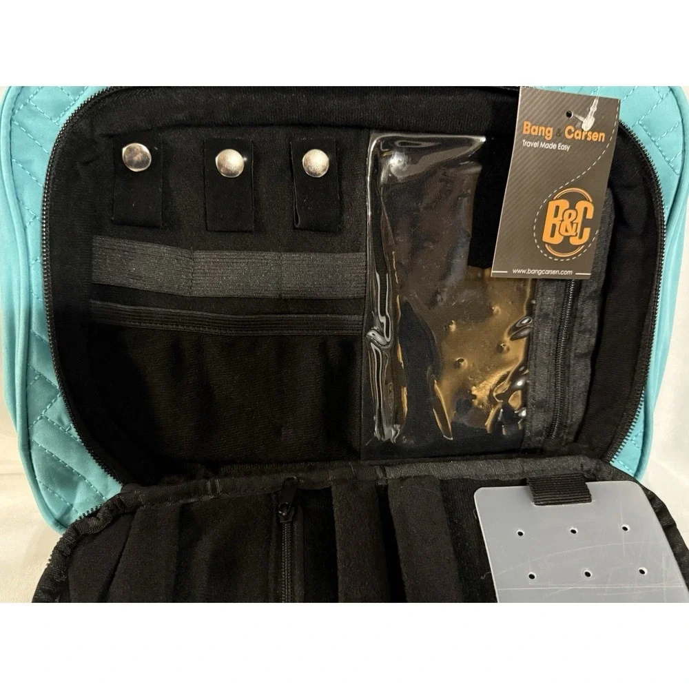 B&C Large Travel Hanging Organizer Bag Turquoise Cosmetic Multi-pocket Bag